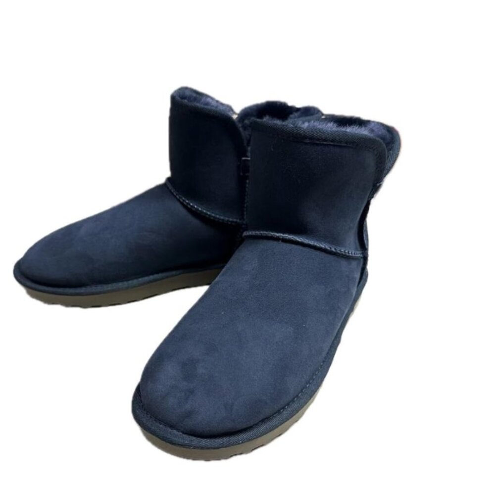 NEW! Kirkland Signature Ladies' Genuine Australia Sheepskin Short Boots Navy - Picture 2 of 4